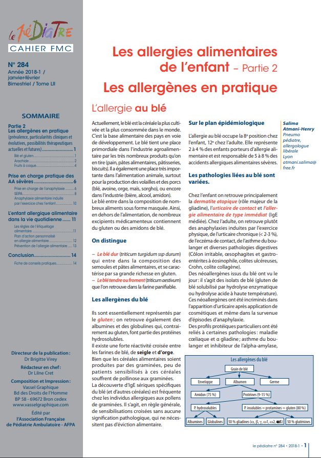 Cahier FMC N 284 Les Allergies Alimentaires De L Enfant 2 Les